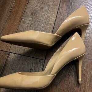 Michael Kors Nude Patent Pointed-Toe Stiletto Heels